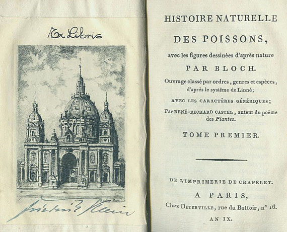 Marcus Elieser Bloch - Histoire naturelle des poissons. 10 Bde.