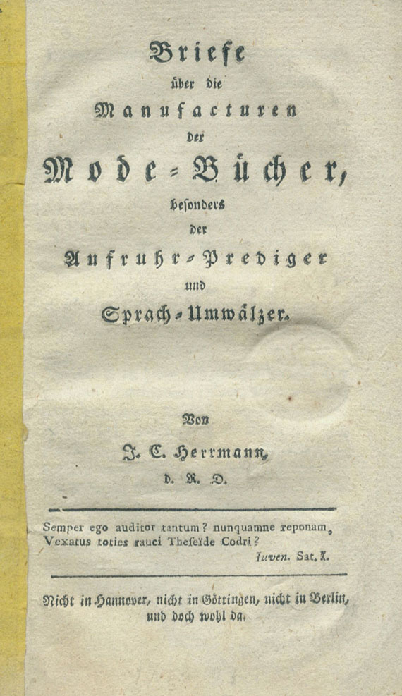 August Ferdinand von Veltheim - Briefe über die Manufacturen der Mode-Bücher.