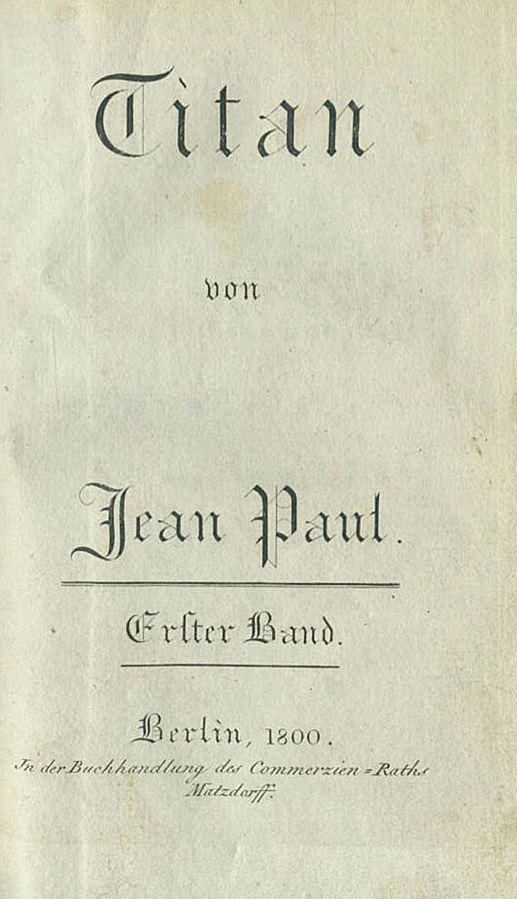  Jean Paul - Titan. 4 Bde. Dabei: Komischer Anhang. 2 Bde.