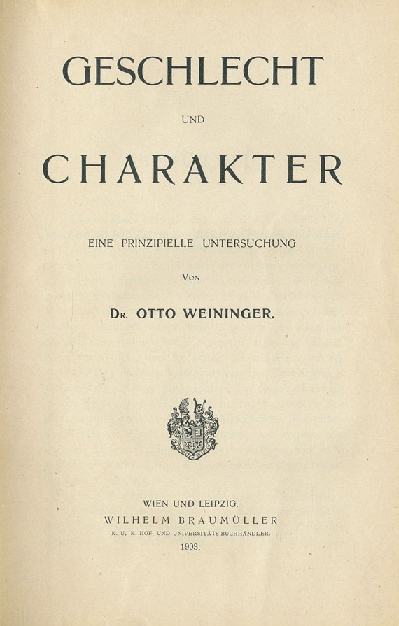 Andor Weininger - Geschlecht und Charakter.