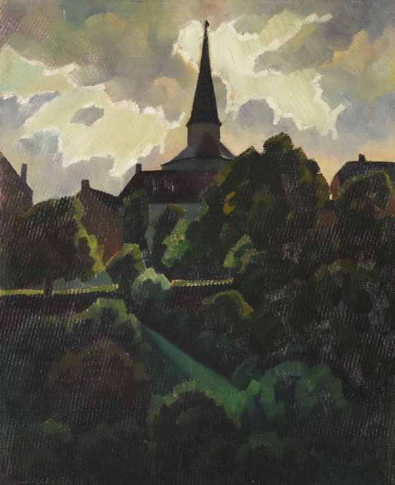 Adolf Erbslöh - Nach dem Gewitter (Die Kirche in Manderscheid)