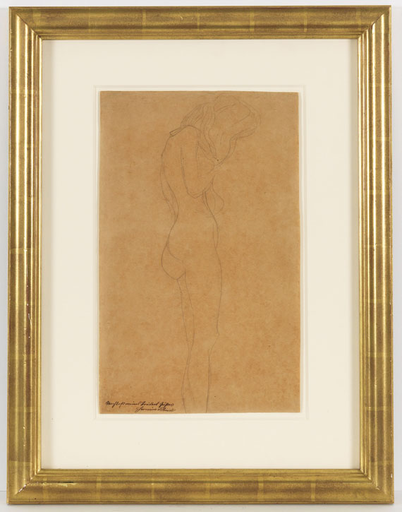 Gustav Klimt - Weiblicher Akt mit langen Haaren (Studie für "Jurisprudenz") - Frame image