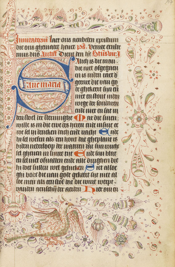 Manuskript - Psalterium feriatum. Pgt.-Manuskript 15. Jh.