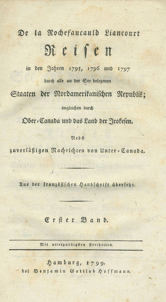 Francois Alex. F. de La Rochefoucauld Liancourt - Reisen in den Jahren 1795, 1796 und 1797