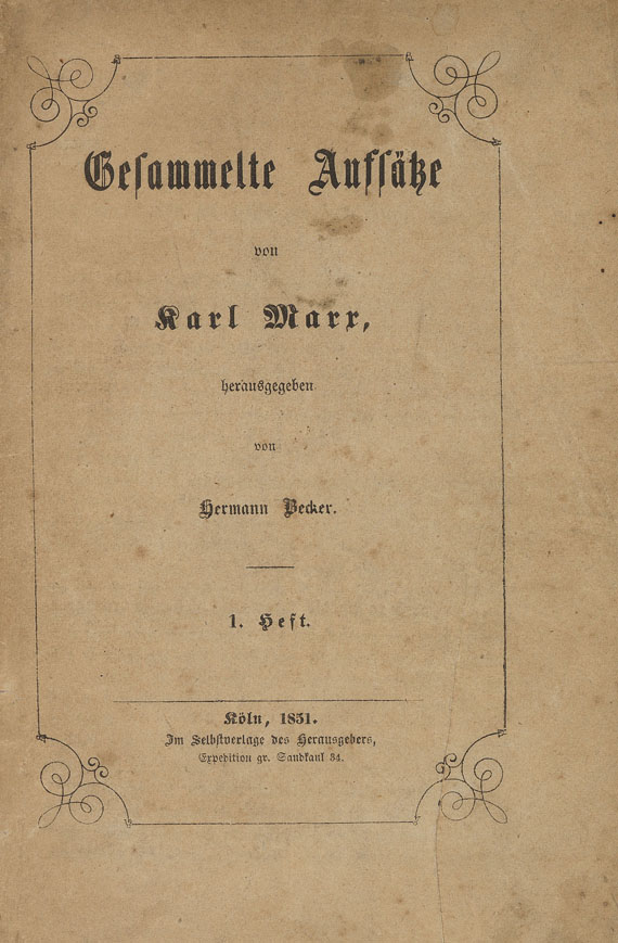Karl Marx - Gesammelte Aufsätze. 1851