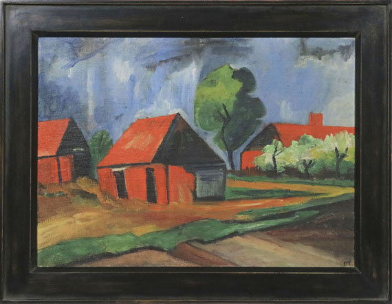 Hermann Max Pechstein - Rote Häuser - Frame image