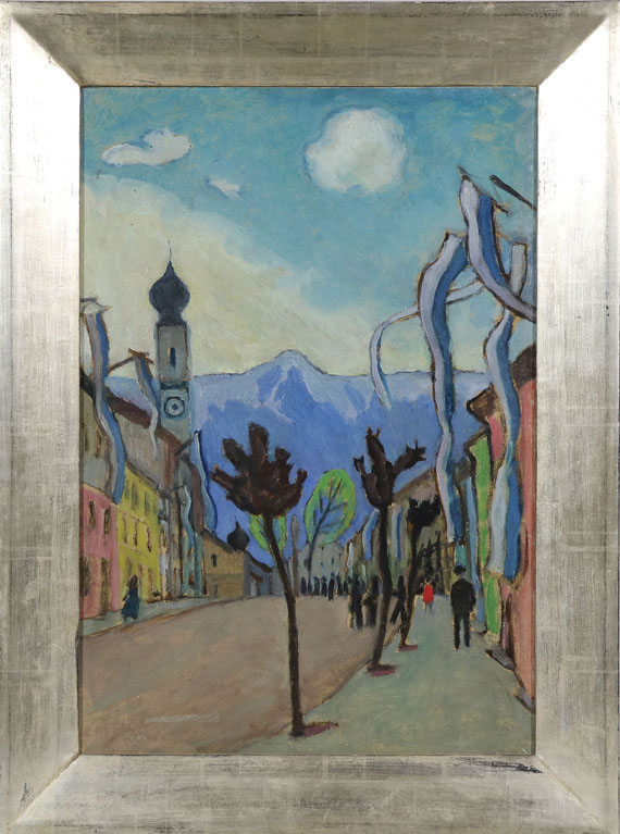 Gabriele Münter - Murnau, Hauptstrasse am Sonntag im Mai - Frame image