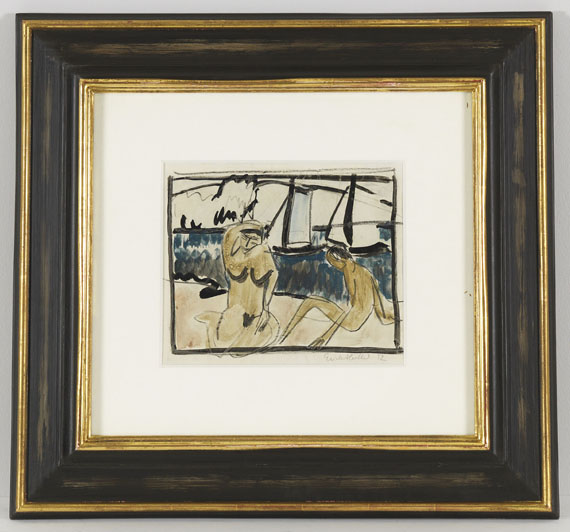 Erich Heckel - Zwei weibliche Akte am Strand - Frame image