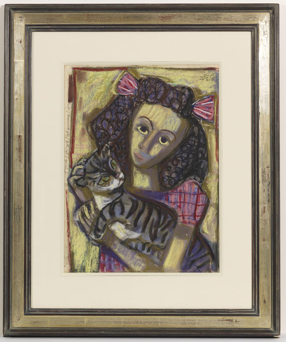 Otto Dix - Mädchen mit Katze - Frame image