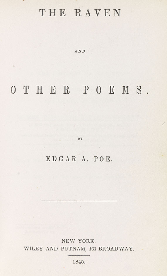 Edgar Allen Poe - The Raven and other Poems. 1845