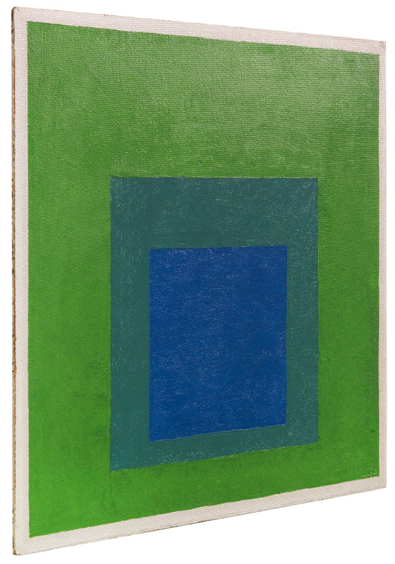 Josef Albers - Squares: Blue and Cobalt Green in Cadmium Green - 