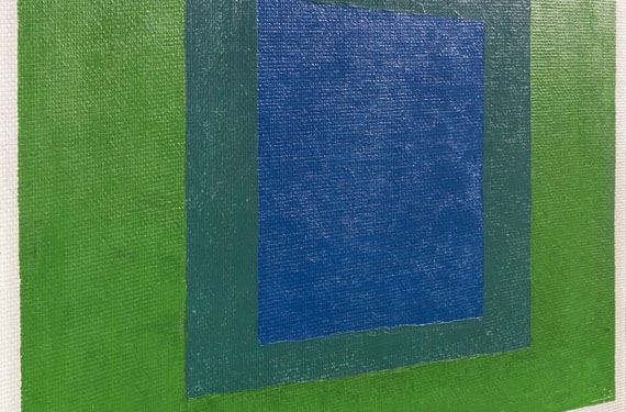 Josef Albers - Squares: Blue and Cobalt Green in Cadmium Green - 