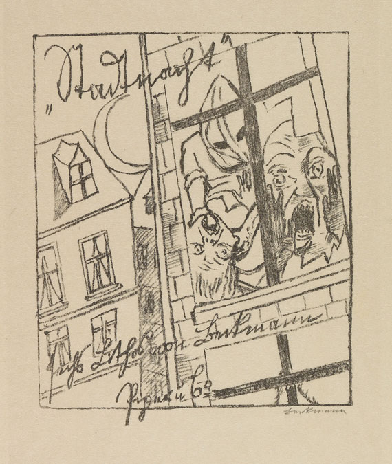 Max Beckmann - Stadtnacht mit VA-Mappe, zus. 2 Tle.