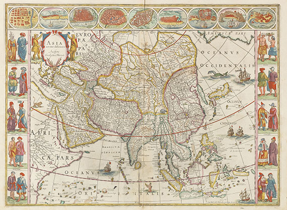  Asien - 1 Bl. Asia noviter delineatio (Blaeu).