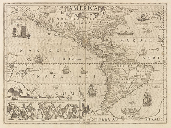 Amerika - 1 Bl. America (Jod. Hondius).