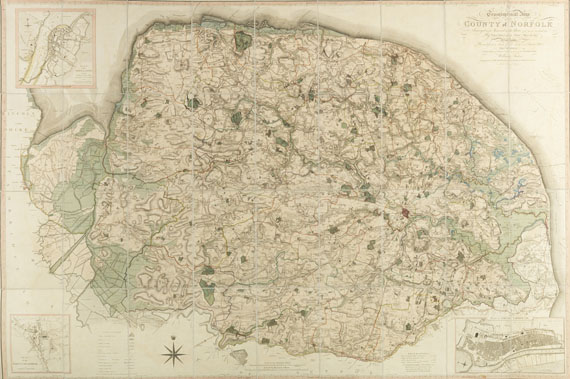  Großbritannien - Map of the county of Norfolk (Wandkarte)