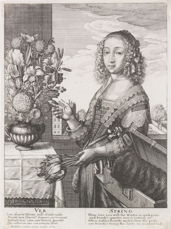 Wenzel Hollar - 4 Blatt Jahreszeitenserie