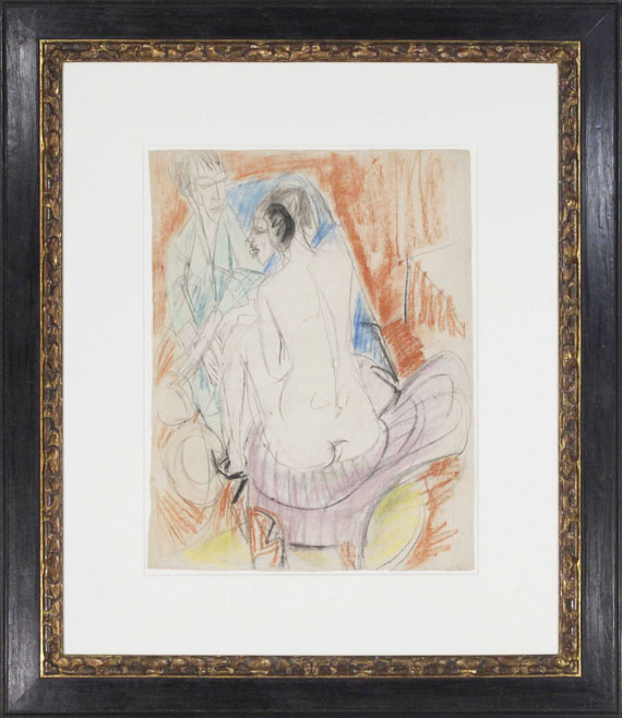 Ernst Ludwig Kirchner - Selbstporträt mit Gerda (Mann und Sitzende im Atelier) - Frame image