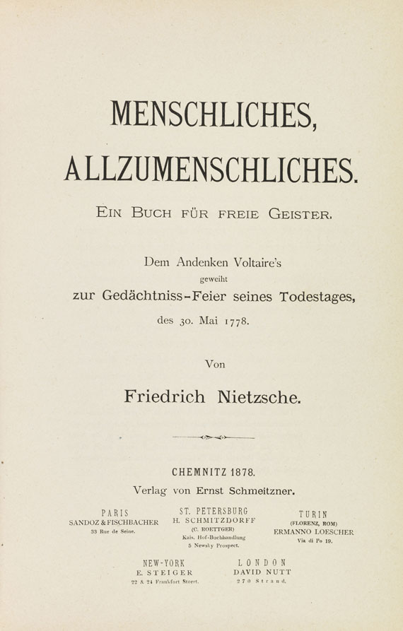 Friedrich Nietzsche - Menschliches, Allzumenschliches