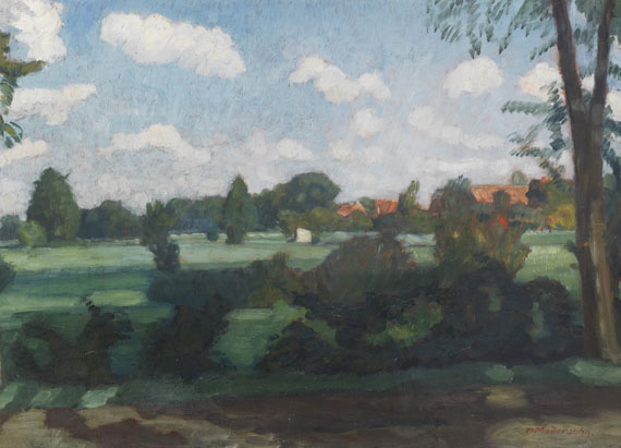 Otto Modersohn - Sommerliche Wiesen bei Fischerhude (recto: Herbsttag an der Wümme)