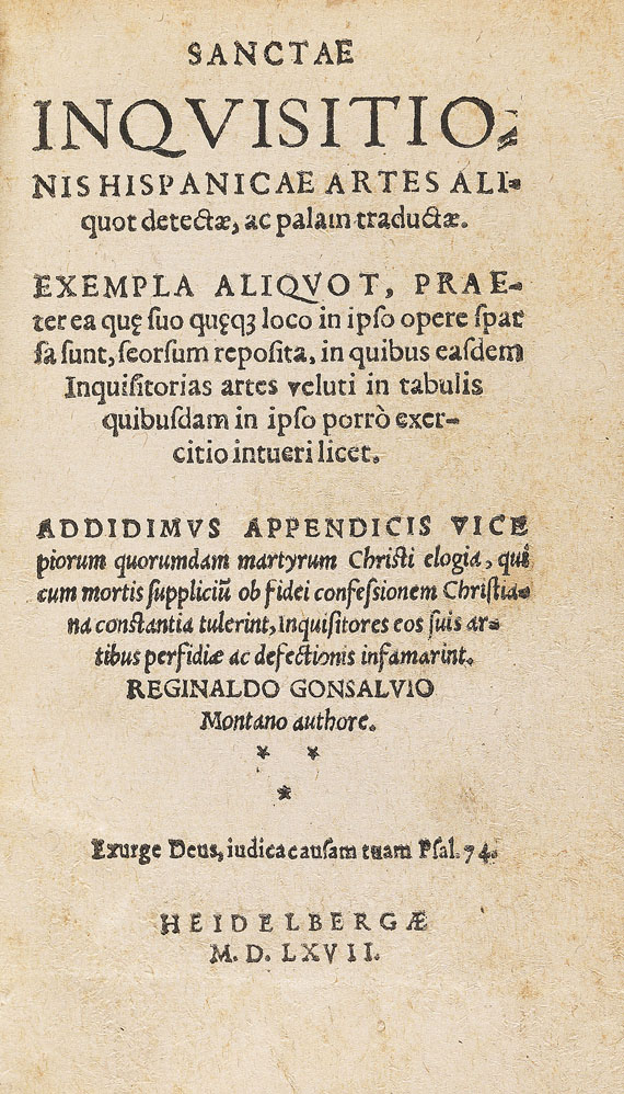 Cassiodor de Reina - Sanctae inquisitionis Hispanicae - 