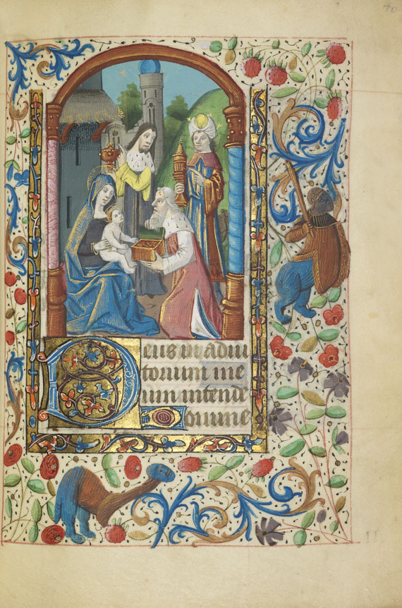   - Mittelalterliches Stundenbuch Pergamentmanuskript Troyes - 