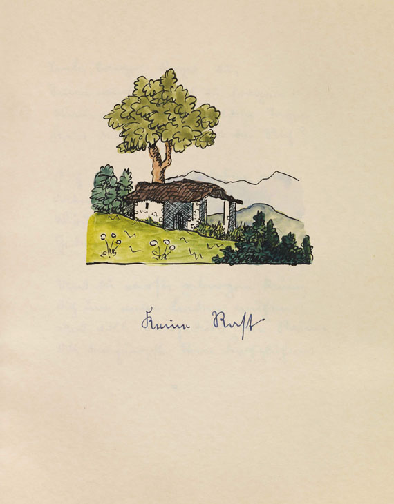 Hermann Hesse - Sechs Gedichte mit Orig.-Aquarellen - 