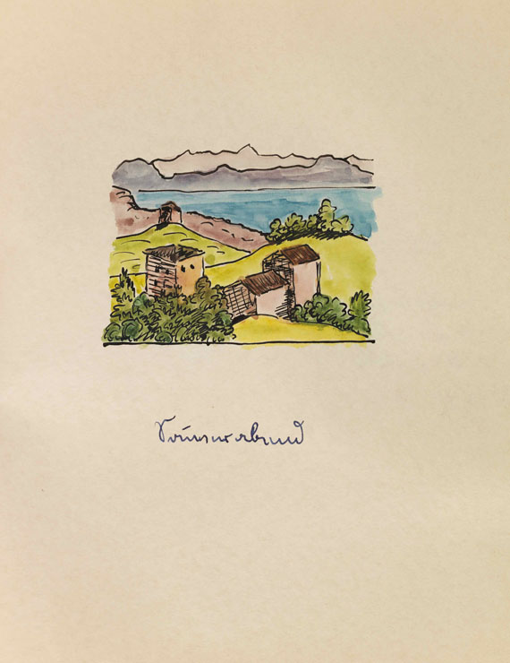 Hermann Hesse - Sechs Gedichte mit Orig.-Aquarellen - 