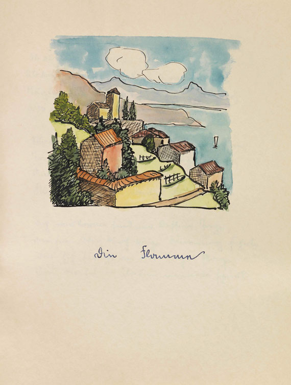 Hermann Hesse - Sechs Gedichte mit Orig.-Aquarellen - 