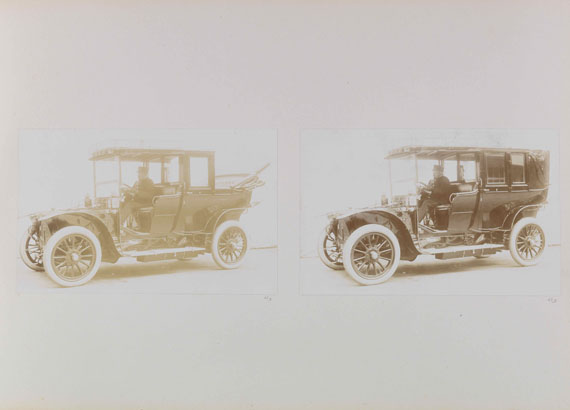  Mühlbacher - Automobile. 5 Alben mit Zeichnungen und 1 Fotoalbum, um 1900 - 