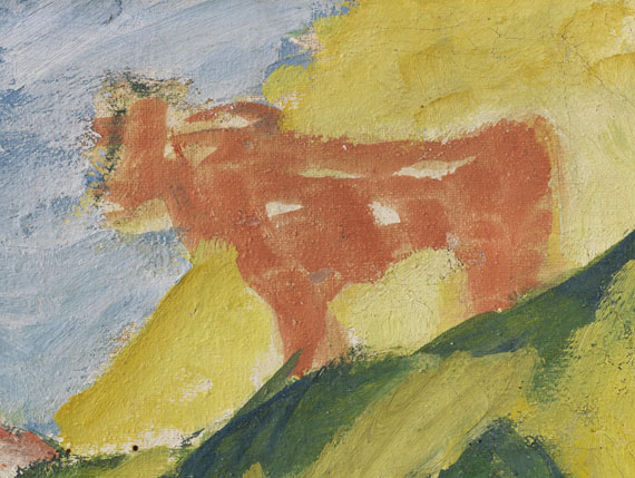 Ernst Ludwig Kirchner - Bergdorf mit rosa Kuh - 