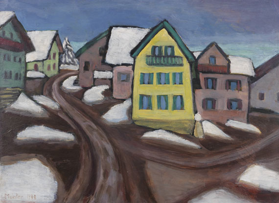 Gabriele Münter - Tauwetter im Dorf (Murnau)