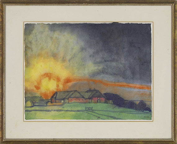 Emil Nolde - Sonnenaufgang über Hof Seebüll - Frame image