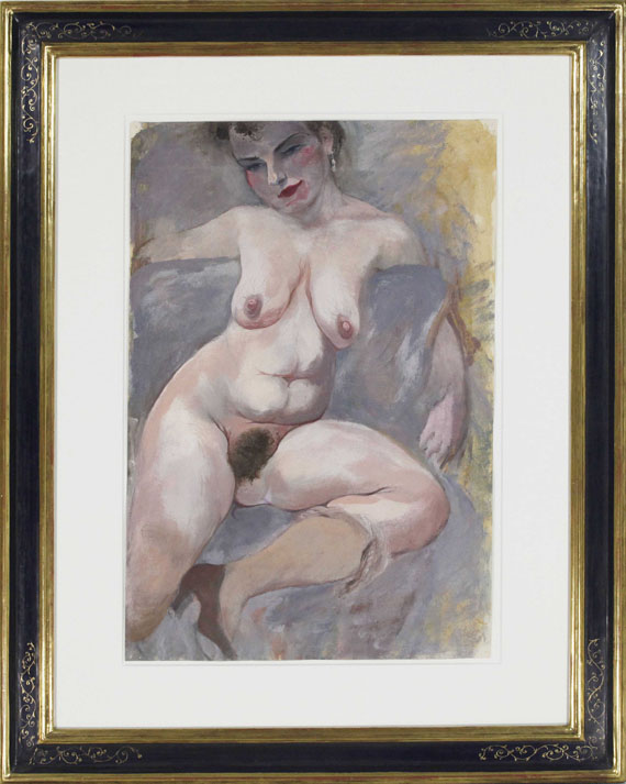 George Grosz - Sitting Female Nude (Die Ehefrau des Künstlers) - Frame image