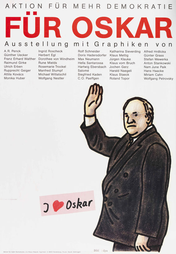Lafontaine, Oskar - Für Oskar Lafontaine. Mappe mit 40 Graphiken