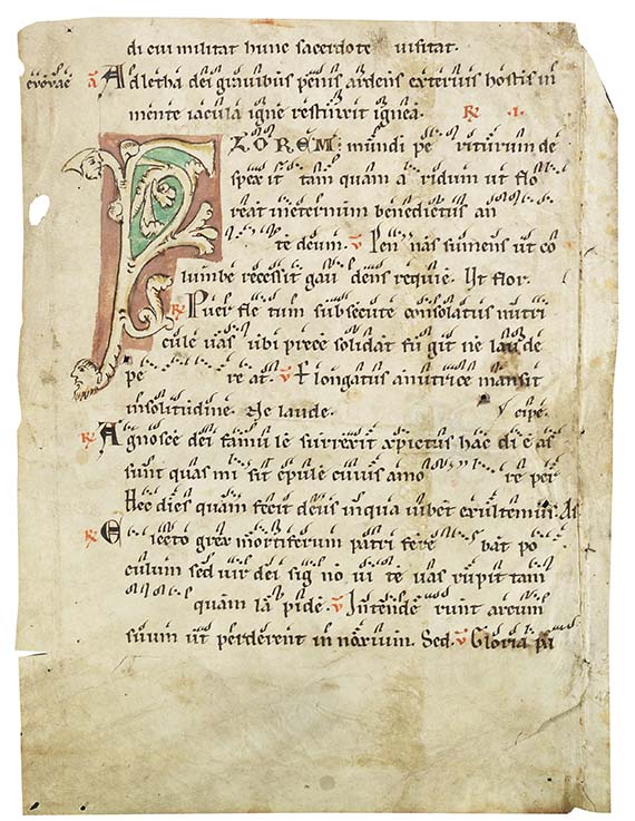 Manuskripte - Pergamentblatt mit Neumen, 12. Jahrhundert