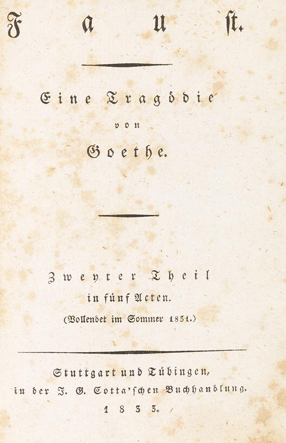 Johann Wolfgang von Goethe - Faust. 2 Bände