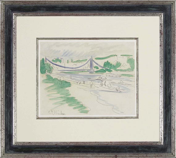 Ernst Ludwig Kirchner - Die Elbbrücke "Das blaue Wunder" (Die Loschwitzer Brücke in Dresden) - Frame image