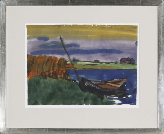 Emil Nolde - Marschlandschaft mit Fischerboot - Frame image