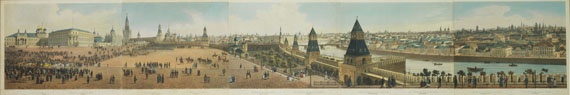 Dmitri Indeiseff - Moscou. Panorama, lith. von Ph. Benoist und Aubrun, in 2 Teilen - 