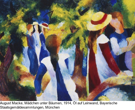 August Macke - Mädchen mit blauen Vögeln (Kind mit blauen Vögeln) - 