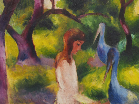 August Macke - Mädchen mit blauen Vögeln (Kind mit blauen Vögeln) - 