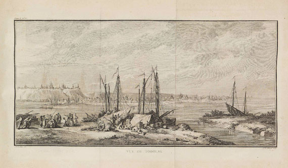 Jean Chappe d`Auteroche - Voyage en Siberie. 3 Textbände + 1 Atlas -