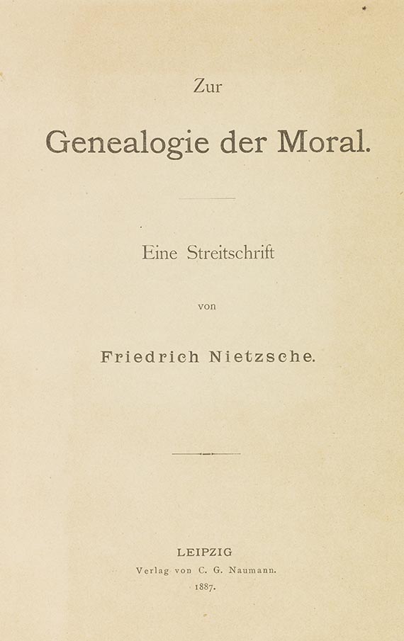 Friedrich Nietzsche - Zur Genealogie der Moral