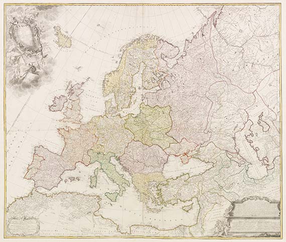 Homann Erben - Europa in partes suas X methodicas divisa. - Dabei: Thomson, Europe after the Congress of Vienna. 2 Wandkarten