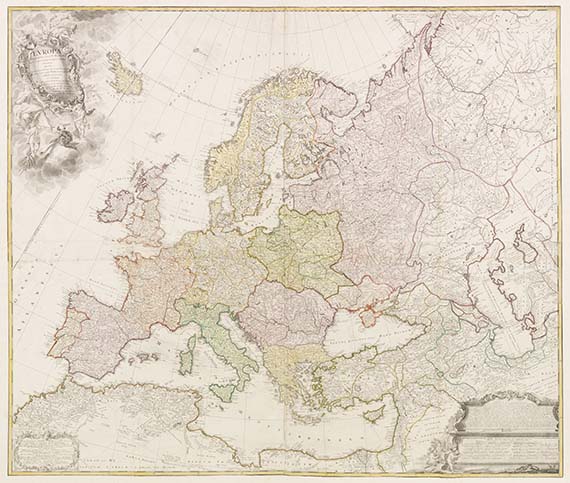  Homann Erben - Europa in partes suas X methodicas divisa. - Dabei: Thomson, Europe after the Congress of Vienna. 2 Wandkarten