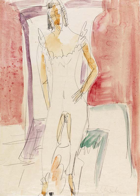 Ernst Ludwig Kirchner - In Hemdhose (Frau in Hose, Berlin)