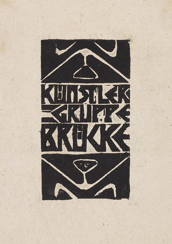 Kirchner - Titelvignette zum Programm der Künstlergruppe "Brücke"