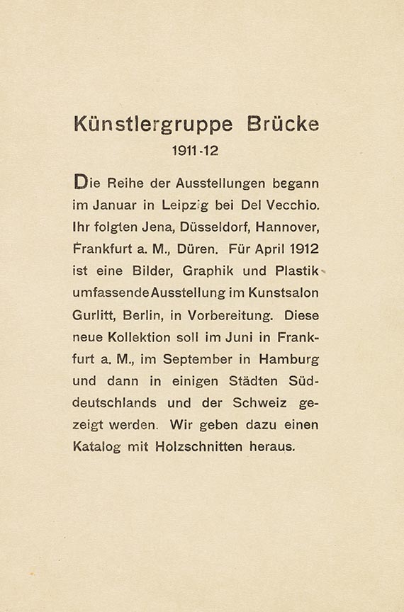 Erich Heckel - und Ernst Ludwig Kirchner  – Jahresbericht von 1911/12