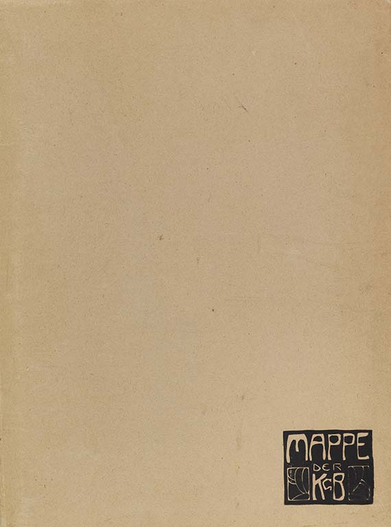 Fritz Bleyl - Sammelmappe für die Jahresgaben der "Brücke" mit Umschlagvignette und Inhaltsverzeichnis der "Brücke"-Mappen 1906 und 1907